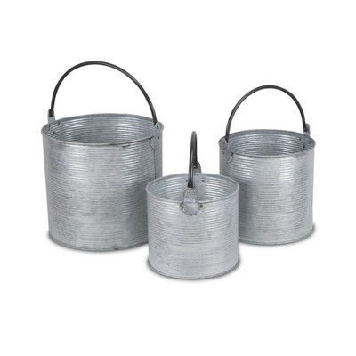 Cheung's Georgina Set of 3 Tapered Metal Buckets