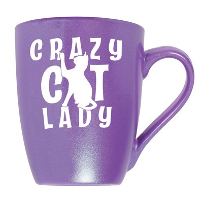 Elanze Designs Crazy Cat Lady Passion Purple 10 ounce New Bone China Coffee Cup Mug