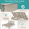 Outdoor Patio Acacia Wood Double Daybed Sunbed with Adjustable Backrest and Folding Side Trays - 4 of 4