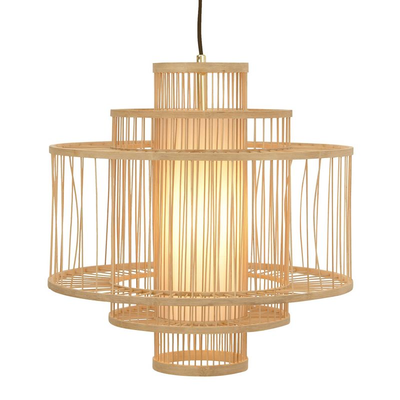 Storied Home Boho Tiered Bamboo Chandelier , 4 of 9