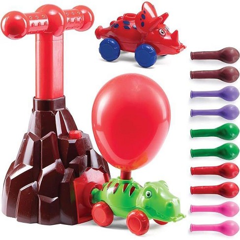 Prextex Air powered Dinosaur Car With Volcano Inflator Red Target