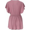Clearlove Maternity Shirts V Neck Ruffled Sleeve Floral Tops Pleated Ruffle Hem Lightweight Summer Casual Tunic Blouses - 3 of 4
