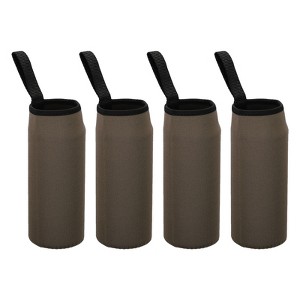 Unique Bargains Neoprene Insulated Water Bottle Sleeve with Finger Strap 2.56"x7.09" 4 Pcs - 1 of 4