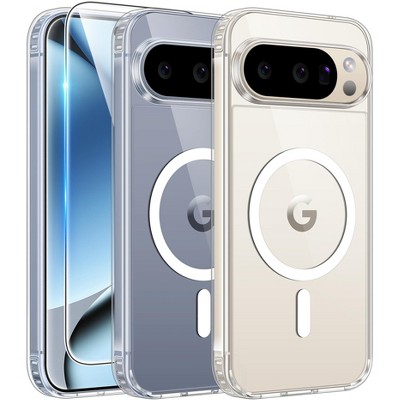BONGEEK for Google Pixel-10-Pro XL Case: Clear Pixel 9 Pro XL Phone Cases MagneticTransparent Anti Yellowing Rugged Shockproof Protective (Clear)