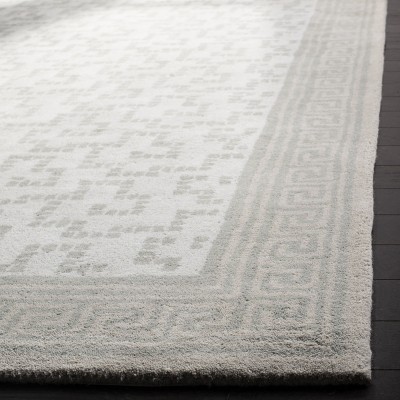 Rainwater Blue Hand-Tufted Wool Geometric Runner Rug