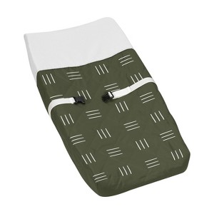 Sweet Jojo Designs Boy or Girl Gender Neutral Unisex Changing Pad Cover Jungle Animals Green and White - 1 of 4