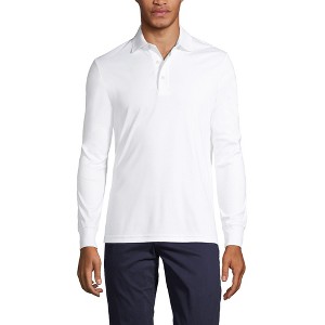 Lands' End Men's Long Sleeve Cotton Supima Polo Shirt - 1 of 4