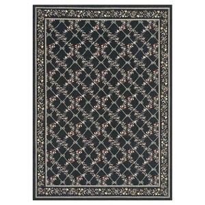 Modern Boho Farmhouse Bedroom Living Room Rugs, Floral Leaf Print Non Slip Throw Carpet for Dining Room Kitchen Office - 1 of 4