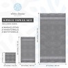 White Classic Luxury 100% Cotton 8 Piece Towel Set - 4x Washcloths, 2x Hand, and 2x Bath Towels - 3 of 4