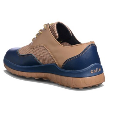 CCILU Horizon Duke Men Formal dress shoes Casual Sneakers Navy Blue/Tabacco Brown 13 — фото 4