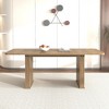Wood Extendable Dining Table for 6-10, Particle Board Dining Table with Double Pedestal, Rectangular Dining Table for Kitchen or Family Room-Koiai - 3 of 4