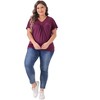 Agnes Orinda Women's Plus Size Pleat V Neck Ruffle Short Sleeve Summer Plain Blouse - 3 of 4