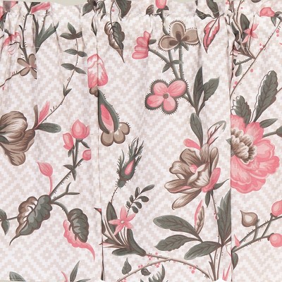 Blair Garden Beige Cotton Floral Valance Window Treatment