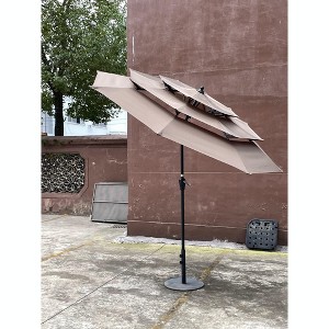 Kumasinova 9FT 3-Tier Patio Umbrella with Wind Vents,Outdoor Umbrella with Crank & Tilt,Beach Umbrella for Garden,Pool,Outdoor Umbrellas for Patio - 1 of 4