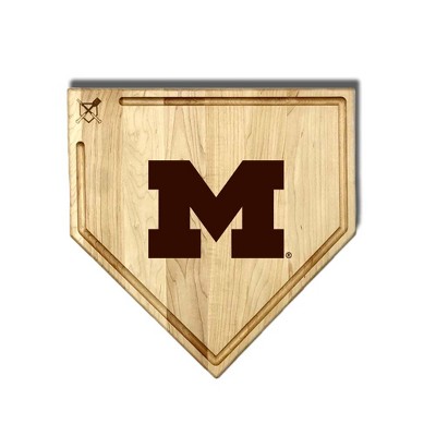 NCAA 17-Inch Wooden Home Plate Cutting Board w/Trough, Michigan Wolverines