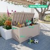 Infurnic Deck Boxes, Extra-Large Deck Box with Lockable Storage, Waterproof Outdoor Storage Box for Patio Garden Pool, Brown, 61"*28.4"*29" - 4 of 4