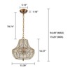 LLHZSY 13" Antique Gold Gourd Beaded Pendant Chandelier,  4-Light Fixture for Foyer Hallway Dining Room Living Room - 4 of 4