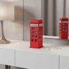 HomeRoots 12" Red And White Faux Leather Telephone Booth Jewelry Box - 2 of 3