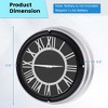 Costway 17.5/13.5 Inch Silent Wall Clock with Silver Frame Silver Roman Number Glass Cover - 3 of 4