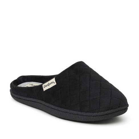 Dearfoams Women s Quilted Velour Clog Slipper BLACK Size M