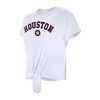 MLB Houston Astros Women's White Front Knot T-Shirt - 3 of 4