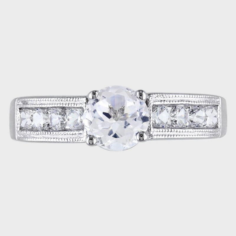 1 1/2 CT. T.W. White Sapphire Cocktail Ring - 8 - White, 4 of 7
