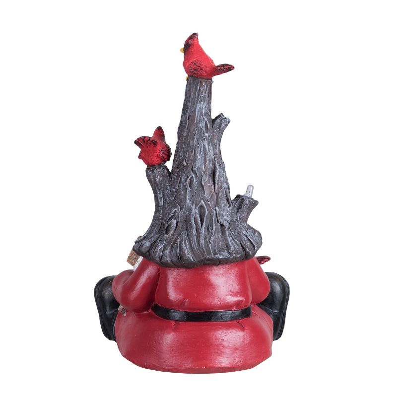 Transpac Resin 9.25 in. Multicolor Christmas Light Up Cardinal Gnome, 4 of 5
