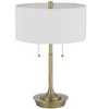 Cal Lighting Kendal metal table lamp with pull chain switch drum fabric shade - 3 of 4