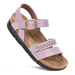 Aerothotic - Quinn Comfortable Braided Leather Platform Sandals with Arch Support - 1 of 3