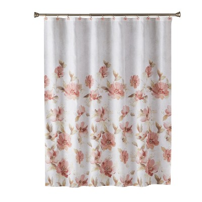 pink and brown shower curtain