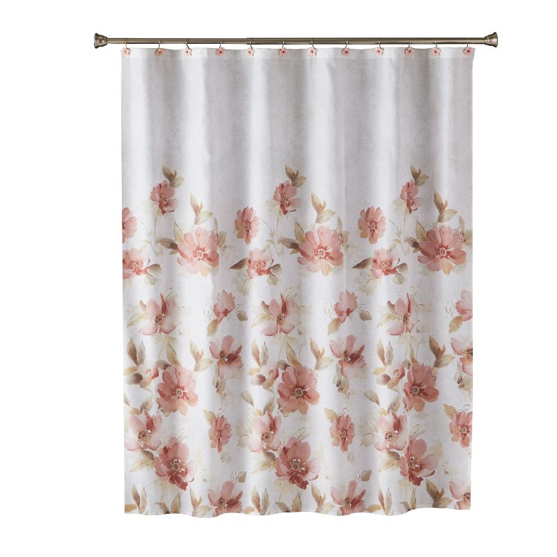 Misty Floral Shower Curtain Pink - Saturday Knight Ltd., 1 of 5