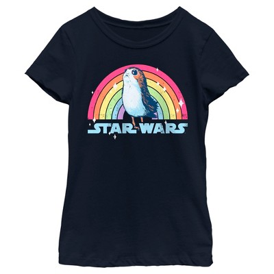 Girl's Star Wars Porg Pride Rainbow Logo T-Shirt
