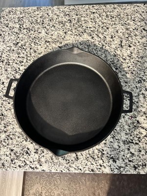 Bayou Classic 16 Inch Double Handled Cast Iron Skillet with Pour