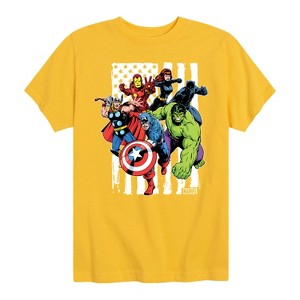 Boys' - Marvel - Avengers American Flag Short Sleeve Graphic T-Shirt - 1 of 4