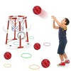 Summer Pool Basketball Hoop Toy Set With 4 Basketballs 4 Circles Pump Floating Swimming Pool Basketball Games Poolside Water Play Toy For 3-12Years - 3 of 4