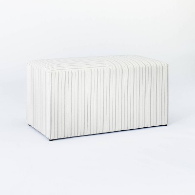 Lynwood Cube Bench Wide Striped Cream - Threshold™ designed with Studio McGee