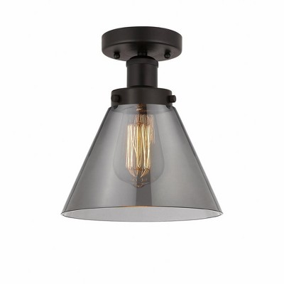 Cone - 1 Light Semi-Flush Mount In Industrial Style-9.75 Inches Tall and 7.75 Inches Wide