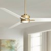 Casa Vieja 60" Monte Largo Modern Indoor Ceiling Fan 3 Blade LED Light Remote Control Soft Brass Finish White Blades Bedroom Living Room Kitchen - 2 of 4