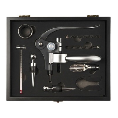 Hotel Inspired Wine Accessory Sets - 9-Piece Wine Gift Set Including a Pourer, Stoppers, Foil Cutter, Thermometer, and a Rabbit Wine Opener Kit