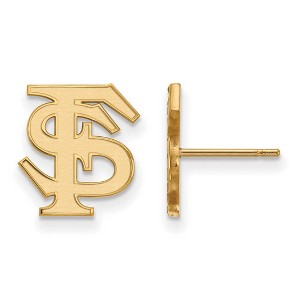 Black Bow Jewelry 10k Yellow Gold Florida State Seminoles NCAA Post Earrings - 1 of 3