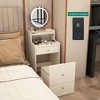 CAVINAS 3 in 1 Compact Vanity with Padded Stool Vanity Drawer Organizer with 2 Drawers Make up Vanity for Small Space Bedroom - 2 of 4