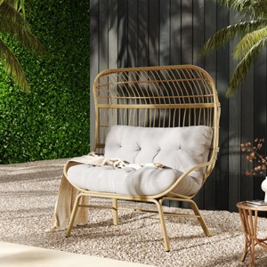Coolbibila-Loveseat For Outdoor Made Of PE Rattan, Patio Sofa With Stylish And Versatile Design, Patio Chair With Iron Frame And Cushion - 1 of 4
