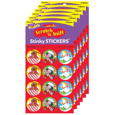 TREND Holiday Pals/Peppermint Stinky Stickers®, 48 Per Pack, 6 Packs