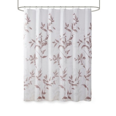 LunaLulinlk Burnout Printed Shower Curtain Mauve 72x72"