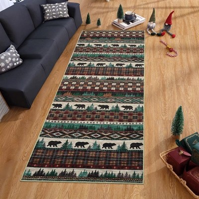 Christmas Area Rugs for Bedroom Living Room Xmas Farmhouse Washable Rug Carpet