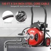 Drain Cleaning Machine Cable,450W Auto Feed Portable Electric Sewer Snake, Electric Drain Auger with 6 Cutter Air-Activated Foot Switch - 4 of 4