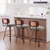KTMBDW Swivel Bar Stools, 26" Upholstered Counter Height Bar Stools with Back and Walnut Wood Legs, Barstools for Kitchen Counter - 3 of 4