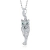 Guili Sterling Silver Rhodium Plated "Cheetah" Spring Ring Pendant with Emerald Cubic Zirconia for a Fierce Appeal and Bold Statement - 2 of 3