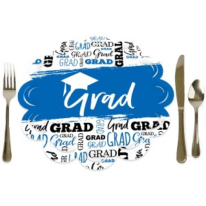 Big Dot of Happiness Blue Grad - Best is Yet to Come - Royal Blue Graduation Party Round Table Decorations - Paper Chargers - Place Setting For 12 - 1 of 4