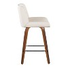 LumiSource Set of 2 Santi Counter Height Barstools Walnut Wood/White PU - 3 of 4